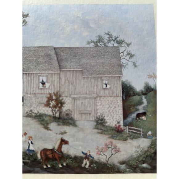 Linda Nelson Stocks Folk Art Stonewood House barn Lang Note Card 12ct + Sample - Picture 5 of 5